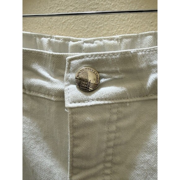 Simon Chang Denim Womens White Rhinestone Hem Ankle Jeans Size 12 Style 6654 - Picture 4 of 11